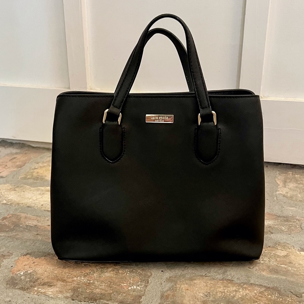 Kate Spade Evangelie Black Saffiano Leather Satchel